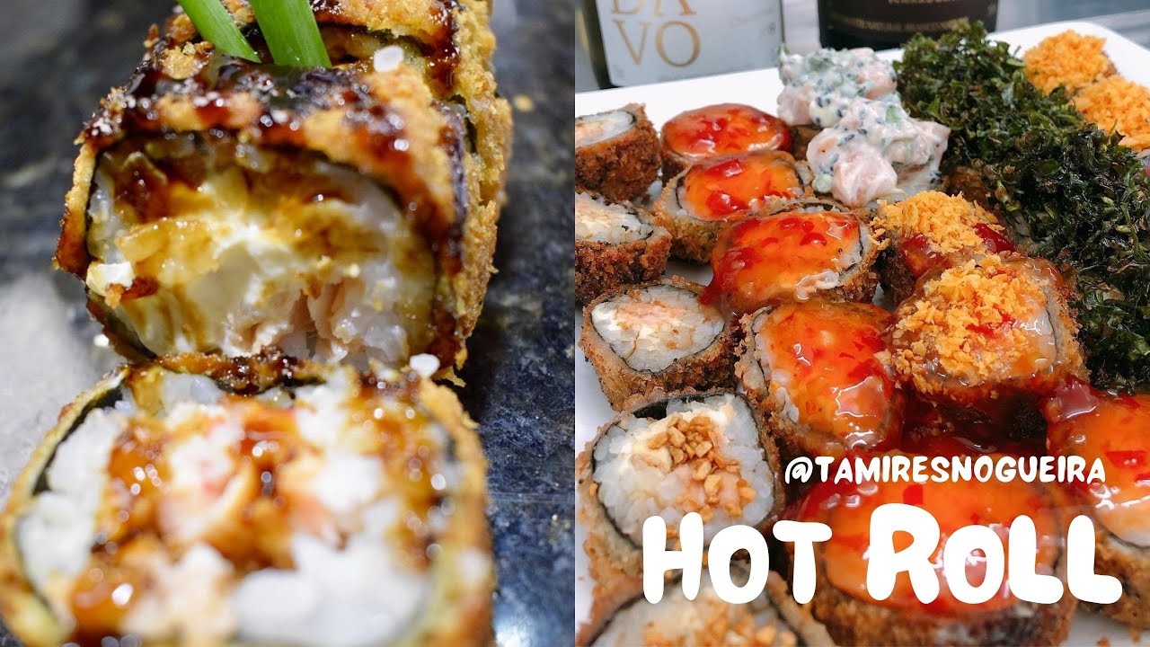 COMO FAZER SUSHI HOT ROLL EM CASA |  HOT FILADÉLFIA TAMIRES NOGUEIRA (FRIED SUSHI ROLL)