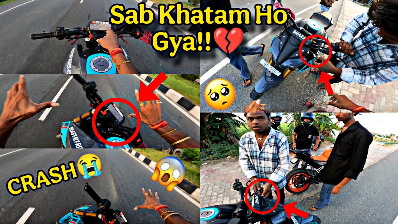 LIVE CRASH💔 OF MT 15 CAUGHT IN CAMERA😭 || CRASH || CASUALTIES? || FIRST CLIP TAKEN@BEAST MT RIDER 05