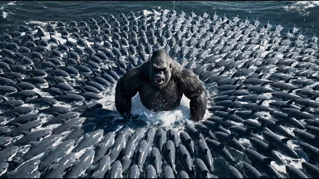 KING KONG vs MILLIONS OF SHARKS: Insane Ocean Battle & Army Clash