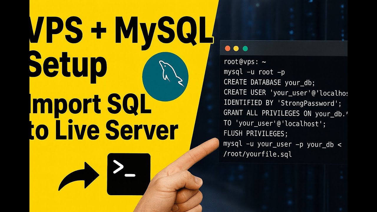 How to Create VPS, MySQL Database, User & Import Local SQL File to Live Server