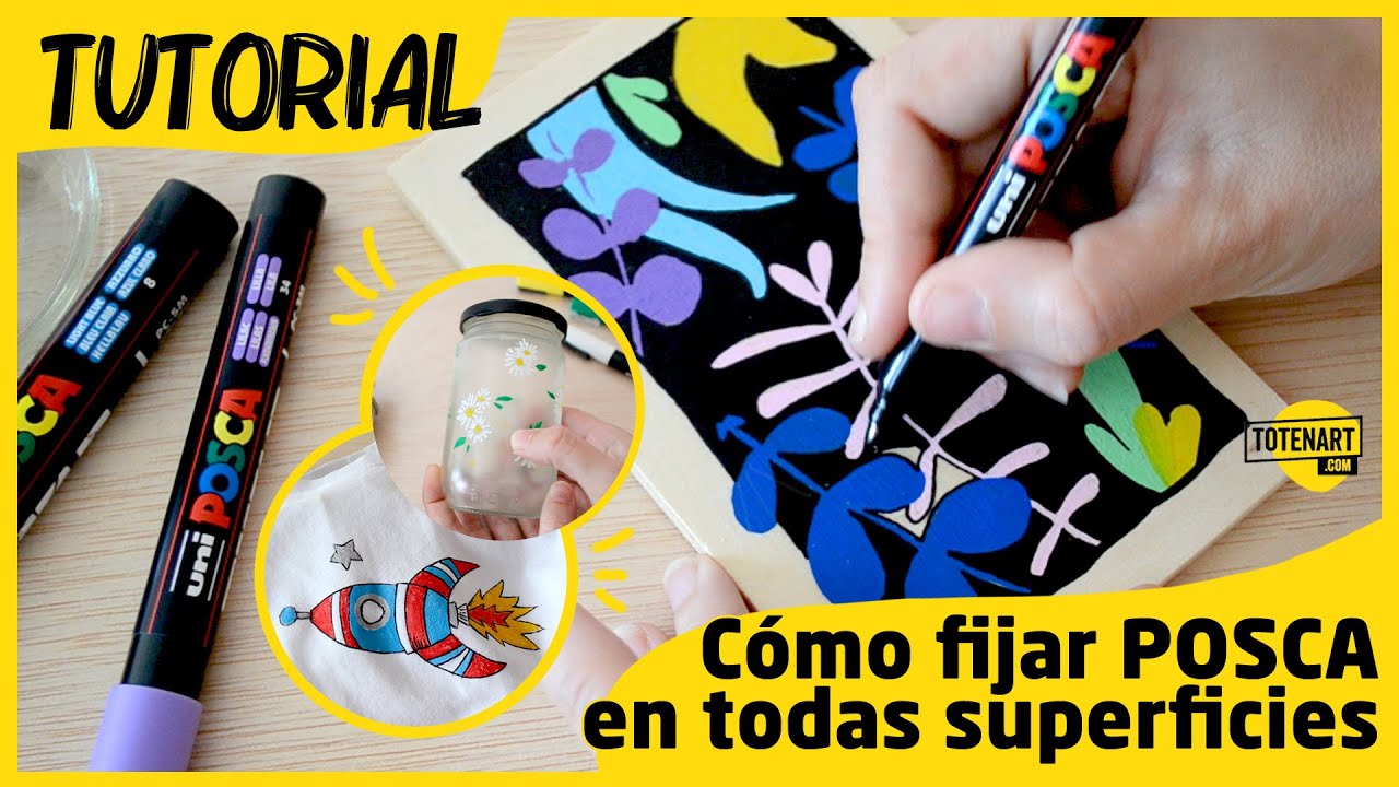 Cómo fijar POSCA sobre diferentes superficies 🎨 Tela, cristal, metal... | totenart.com