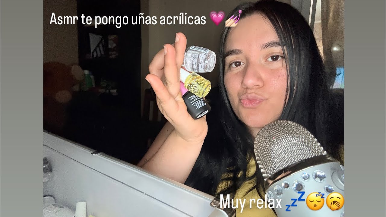 Asmr te aplico uñas acrílicas 💅🏻💗super relajante 😻😻💤😴