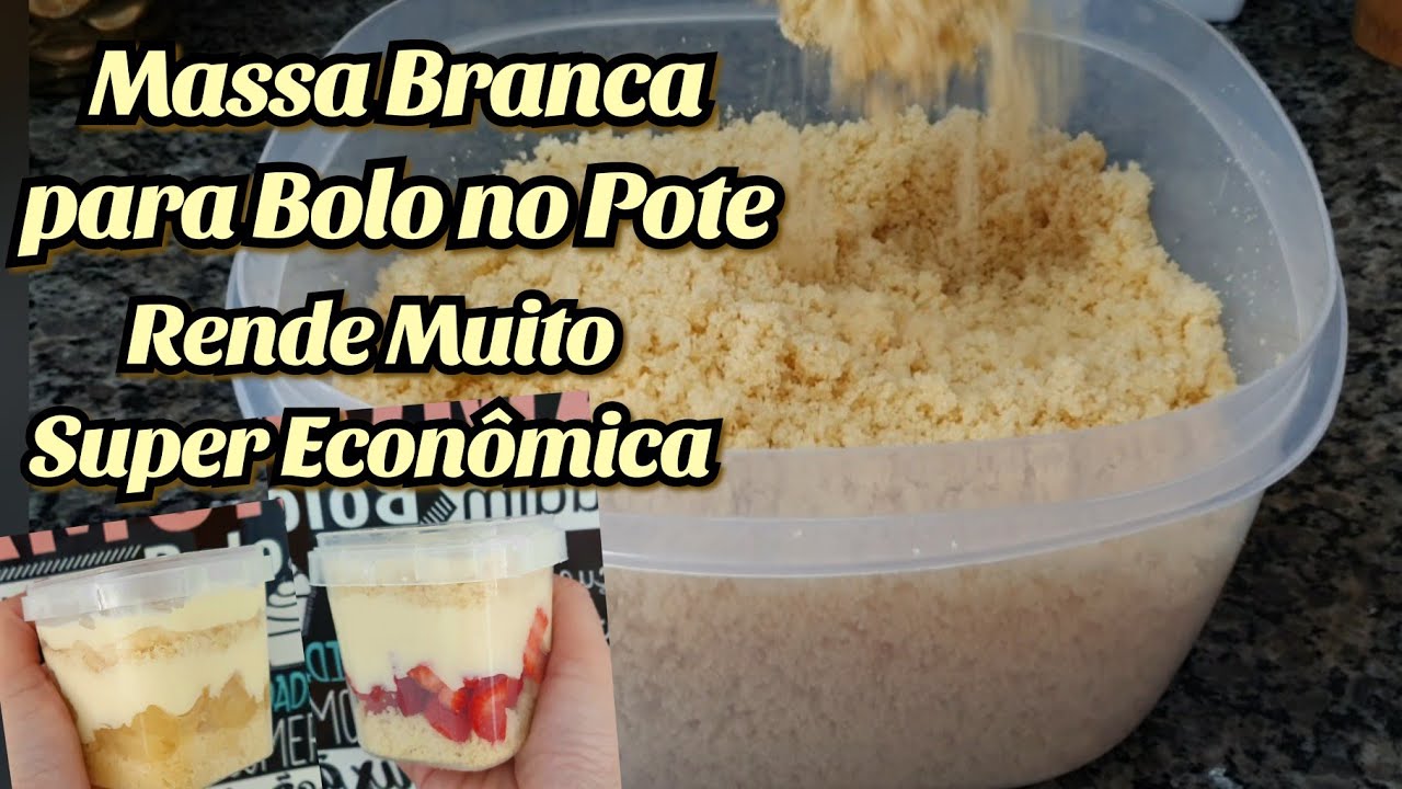MASSA BRANCA PARA BOLO NO POTE, RENDE MUITO E É SUPER ECONÔMICA