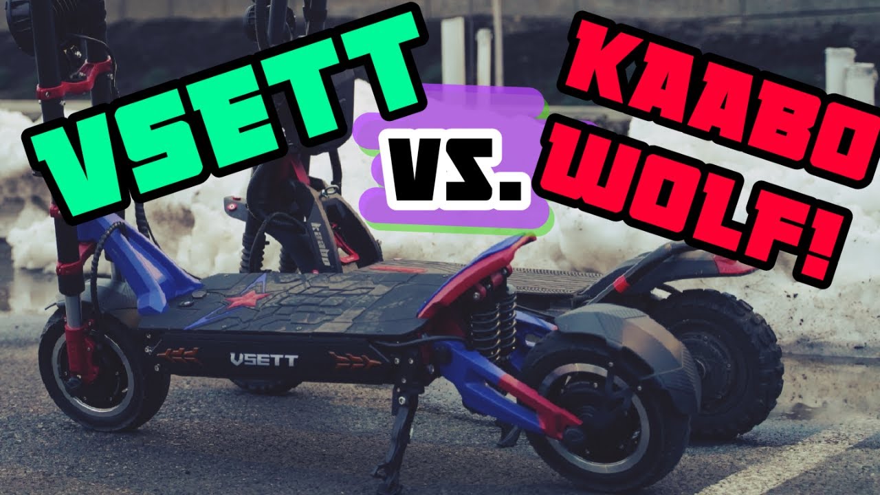 VSETT & Kaabo Wolf Electric Scooters Head 2 Head - Top Speed Drag Race!