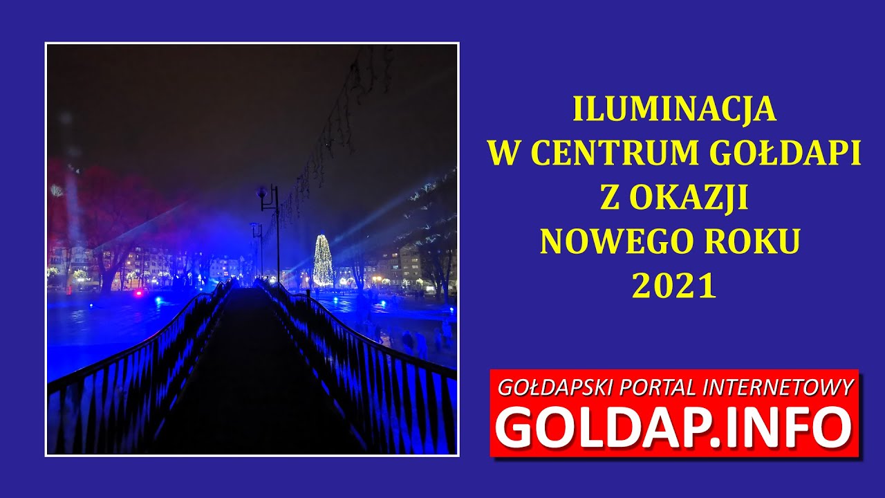 GOŁDAP. Iluminacja w centrum miasta z okazji Nowego Roku 2021
