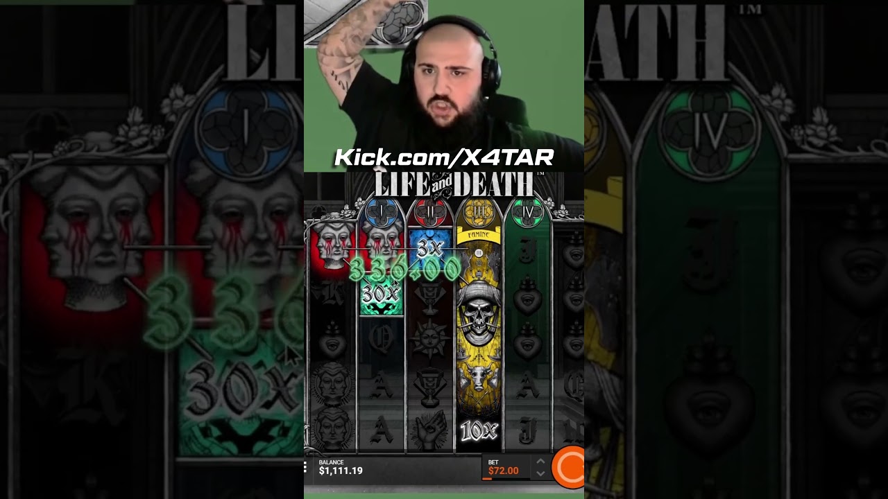 LIFE AND DEATH SLOT PAID HUGE! #gambling #shorts #gambleresponsibly #betting #hacksawgaming #slot