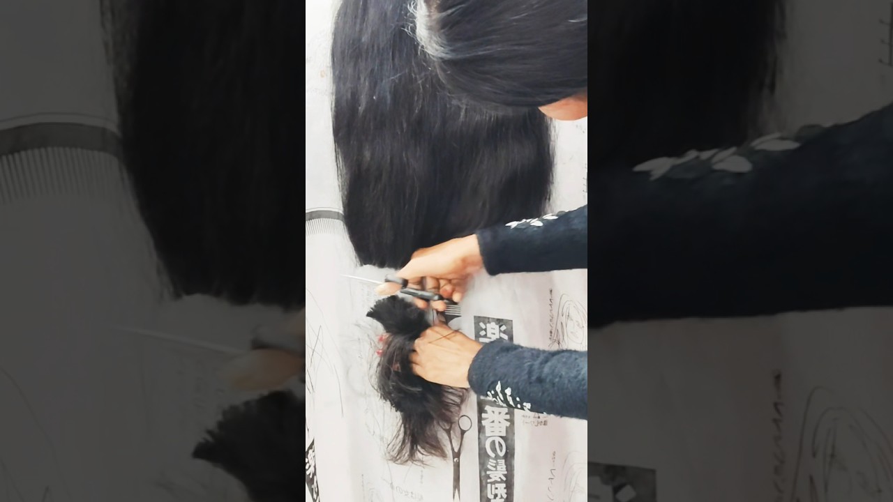 Long hair cut tutorial 😲