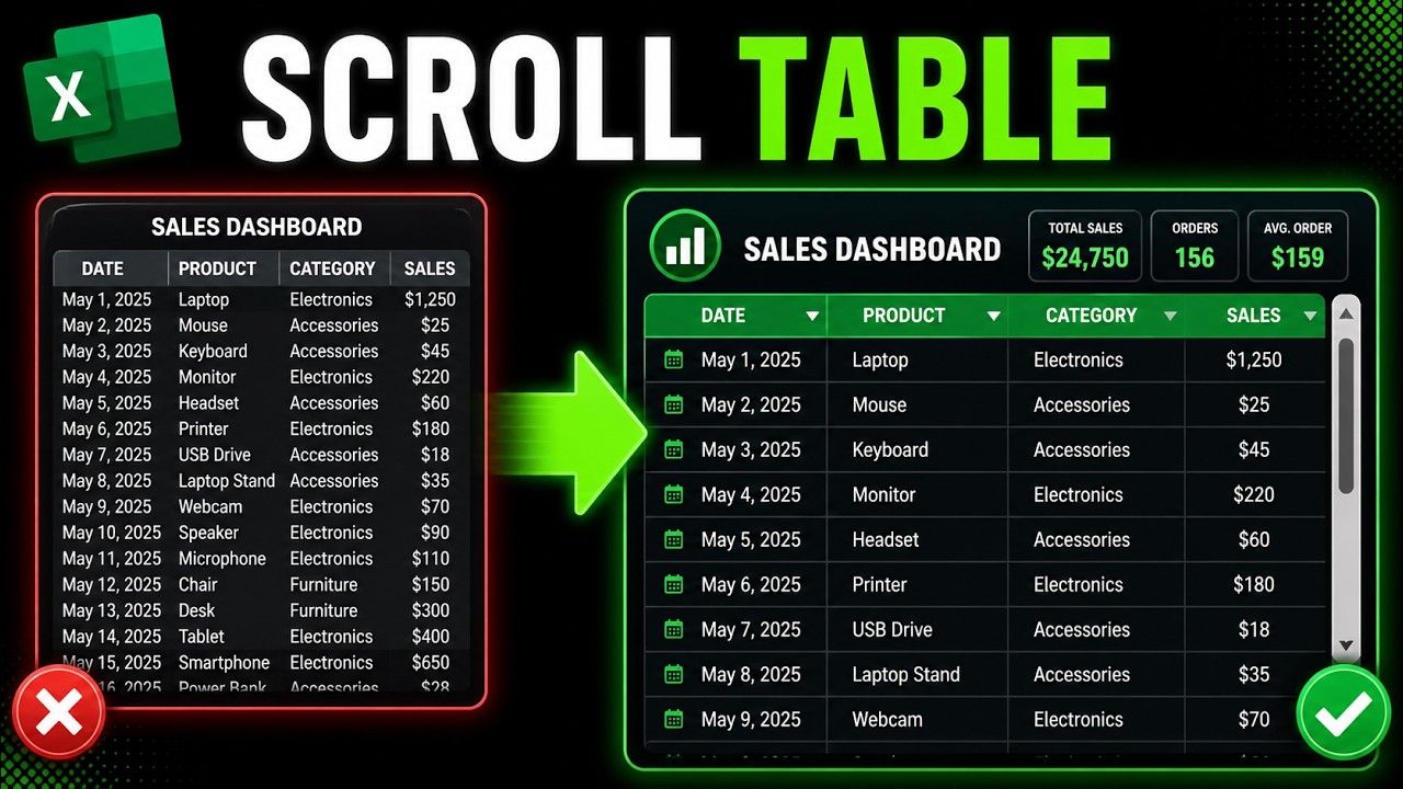 Прокручиваемые таблицы в Excel: хитрость с формулой OFFSET