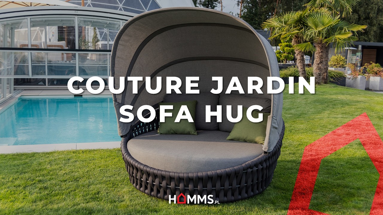 Ł&oacute;żko ogrodowe, sofa z baldachimem HUG Couture Jardin antracytowe aluminium