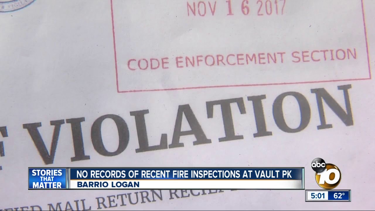 No records of recent fire inspections at Vault PK