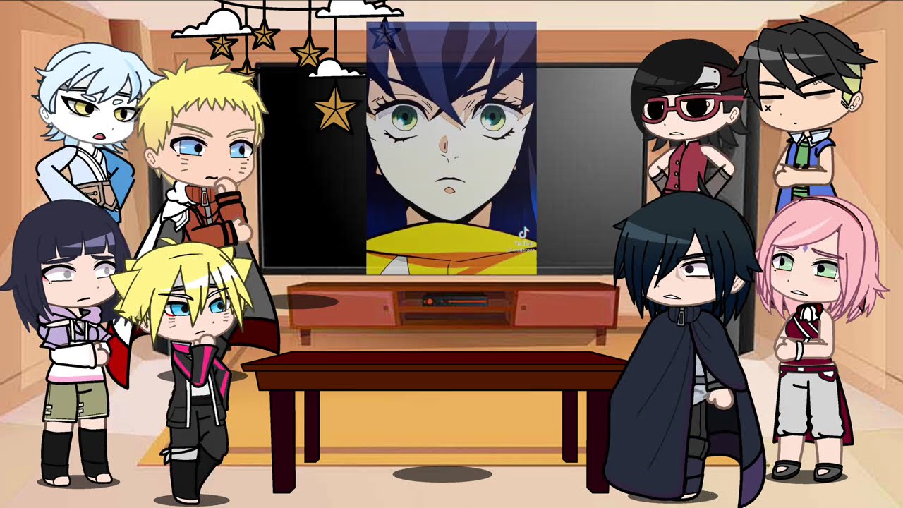 Naruto friends react to naruto as inosuke | Giyuu | Demon slayer | Sasuke | Gacha life