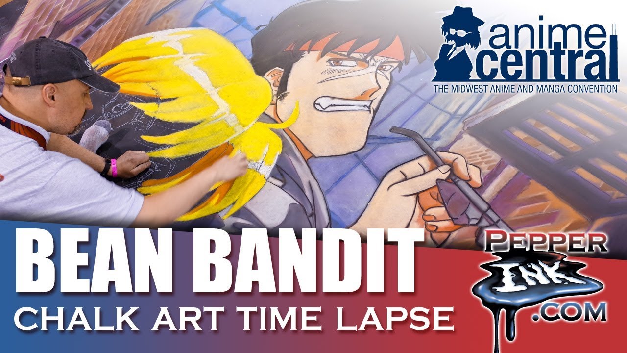 Anime Central 2019 Bean Bandit Chalk Art Time Lapse