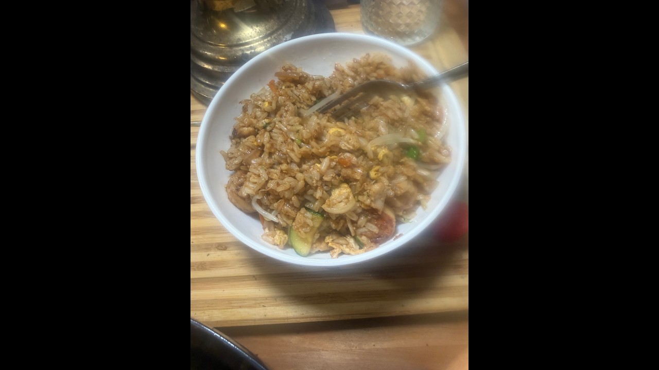 Chinese/Japanese Shrimp & Chicken Fried Rice done so much better than take-out in under 30 minutes.