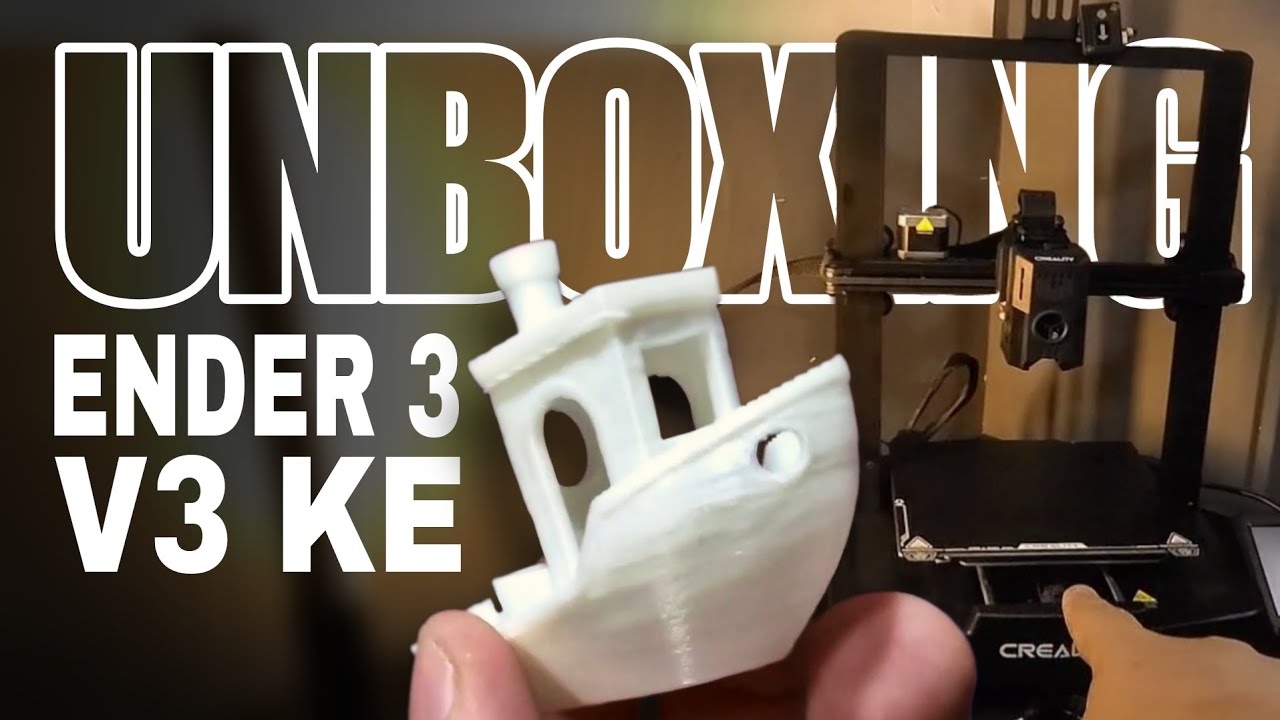 🚀 Minha Primeira Impressora 3D! | UNBOXING da Ender 3 V3 KE + Primeira Impress&atilde;o (Barquinho Benchy)