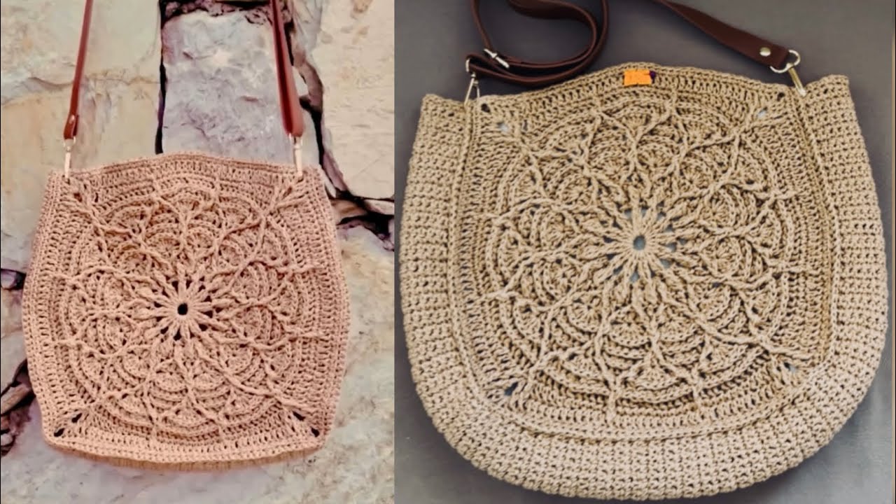 Çok güzel modelde çanta yapımı handmade bag crochet bag knitting patterns