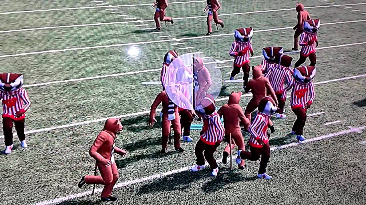 Mascot does backflip