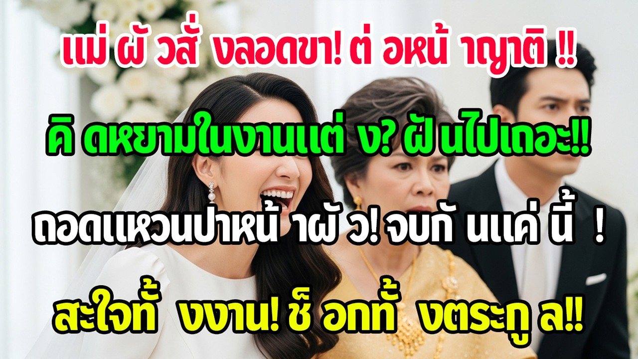 วันรับเจ้าสาว แม่สามีสั่งให้ฉันคลานลอดขา3รอบต่อหน้าญาติ ฉันหัวเราะแล้วถอดแหวนปาใส่สามี