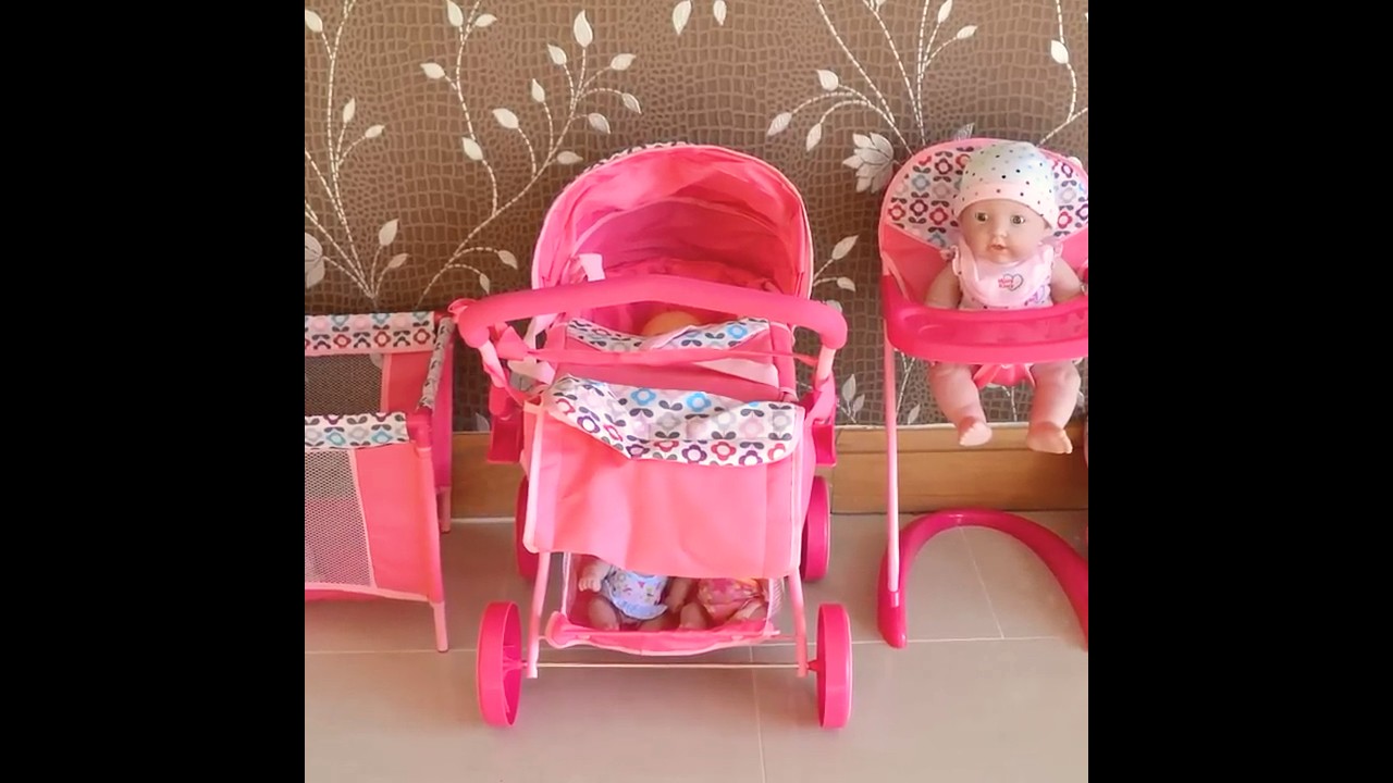 Cute Baby Dolls and Nursery Toys (High Chair, Pram, Playpen, Car Seat ,etc) #playwithdolls