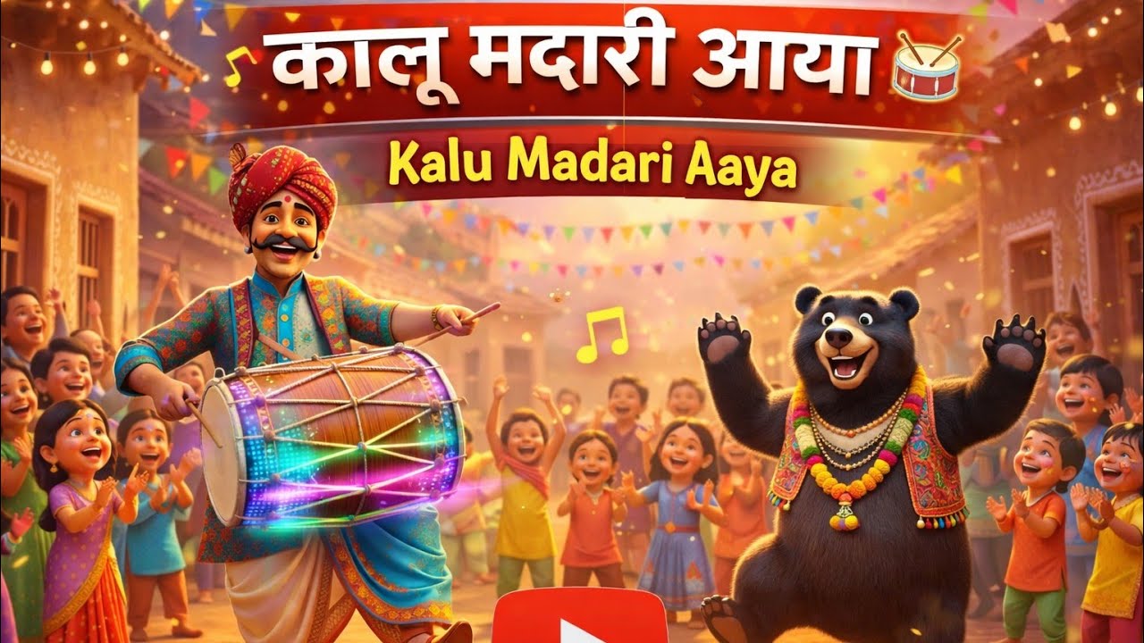 Kalu Madari and His Animal Friends||Kids Storytime 🐘🎪||Funny Kalu Madari Poem for Children 😄🎶