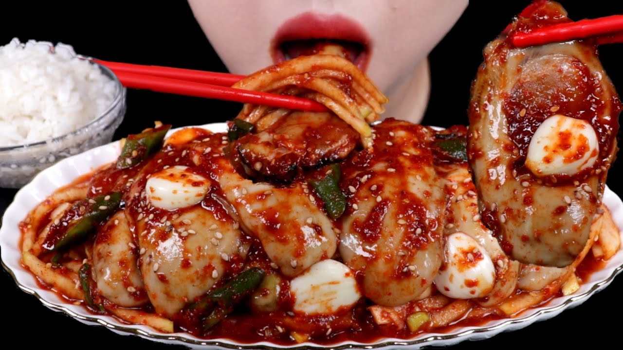 ASMR 매운 대왕바위굴 무침 리얼사운드 먹방