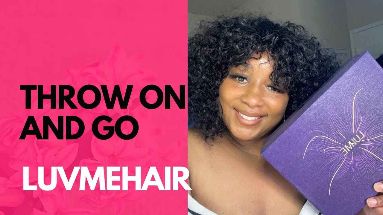 NATURAL SHORT CURLY FRINGE WIG| NO Stylist needed ,NO GLUE, #THROW ON & GO WIG| ft. #LUVME HAIR