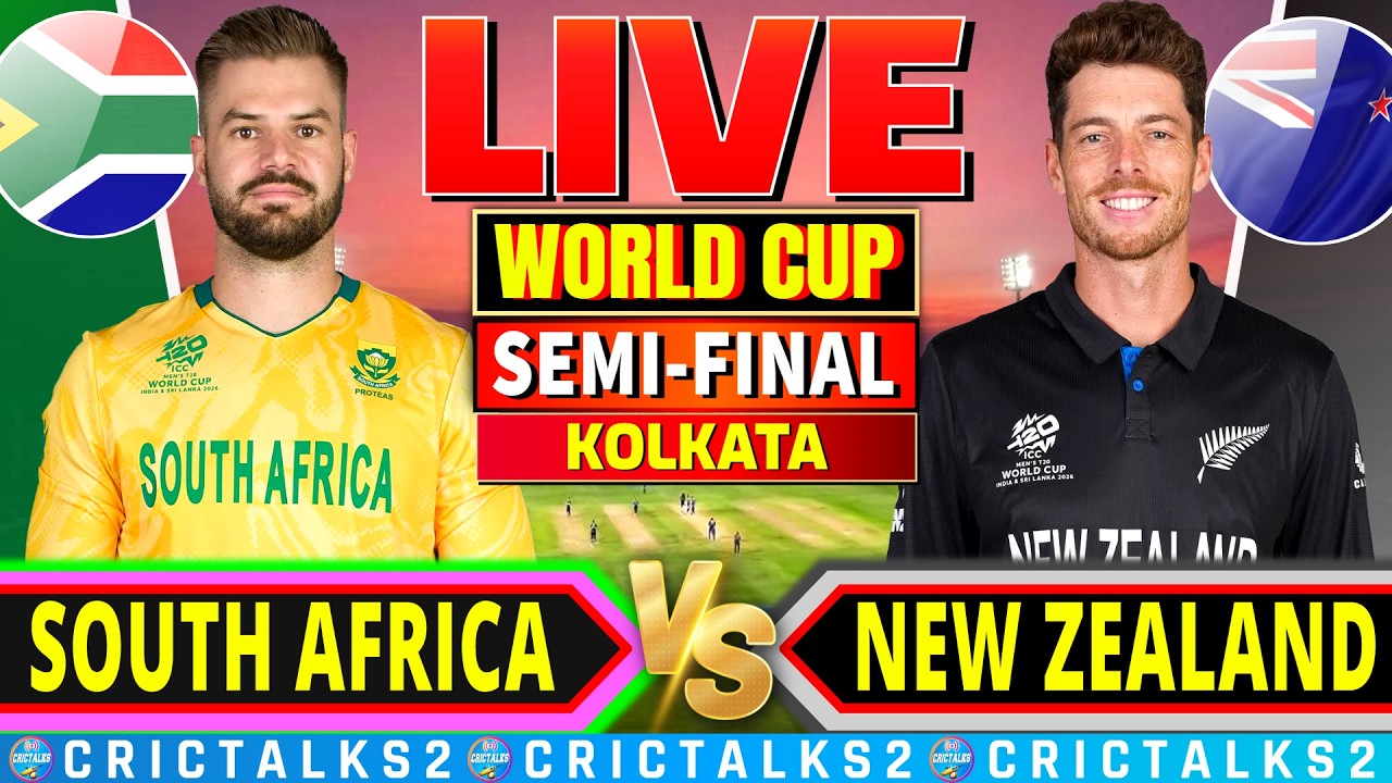 🔴 Live: SA vs NZ, T20 World Cup 2026, Cricket Live Score Commentary, Live Match Today 2nd Inning