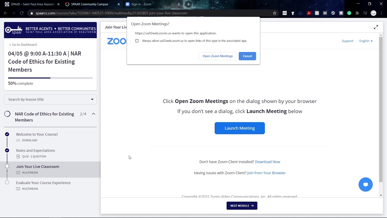 Accessing Your SPAAR Live Online Class | SPAAR How To