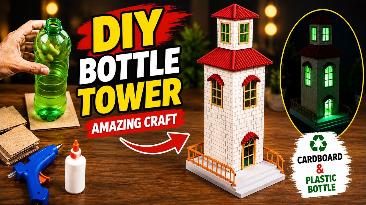Cardboard House Making | How To Make A Beautiful House From A Bottle | General Creations