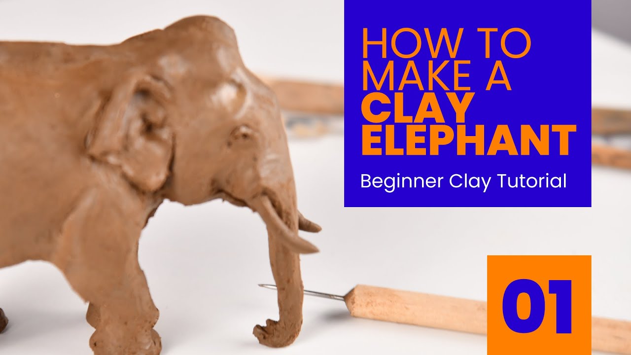 Easy Clay Elephant for Beginners! Tutorial 01