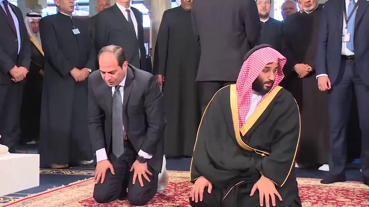 ولي العهد والرئيس المصري يفتتحان أعمال ترميم جامع الأزهر