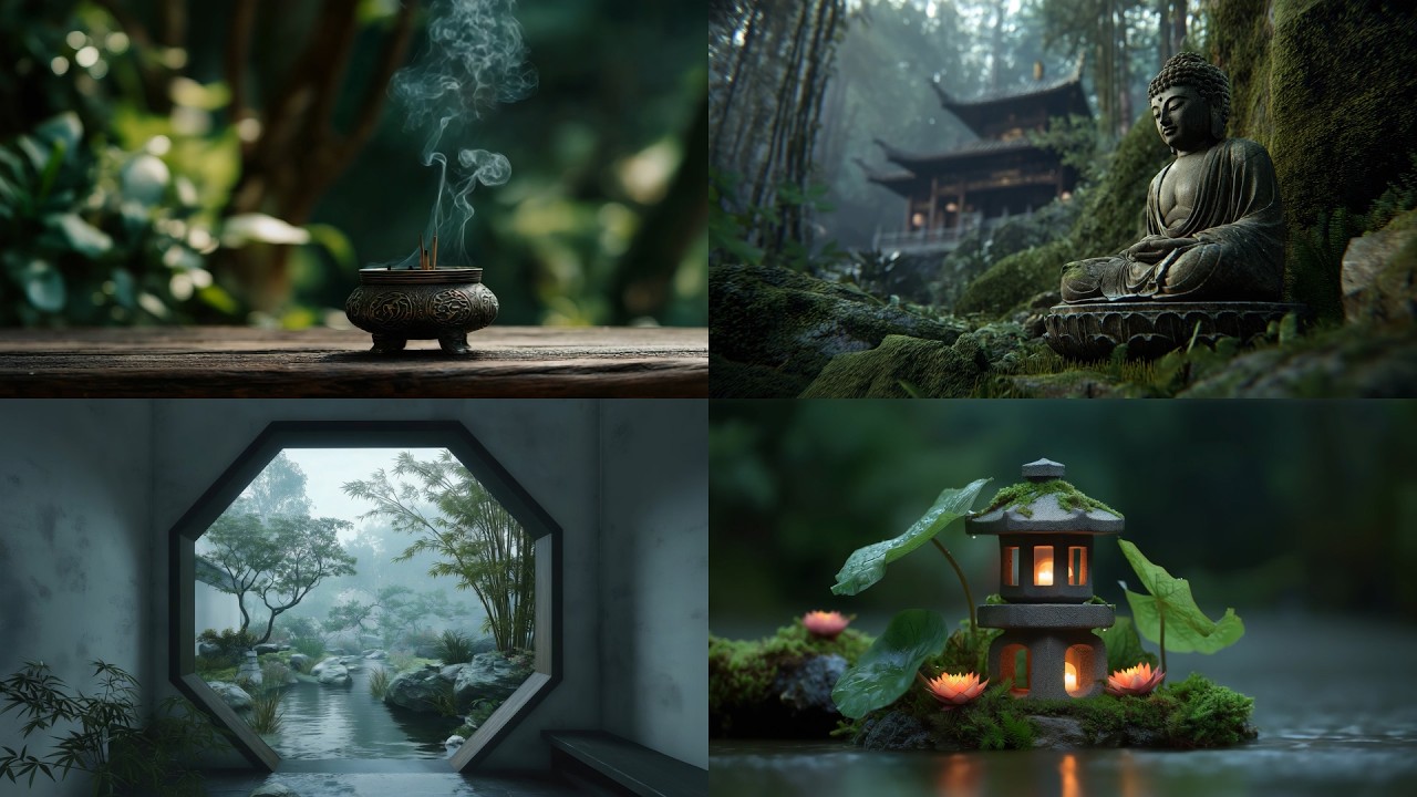 可商用视频素材｜东方意境禅意佛像国学景观庭院建筑#意境 #禅意 #庭院 #东方 #禅宗 #佛像