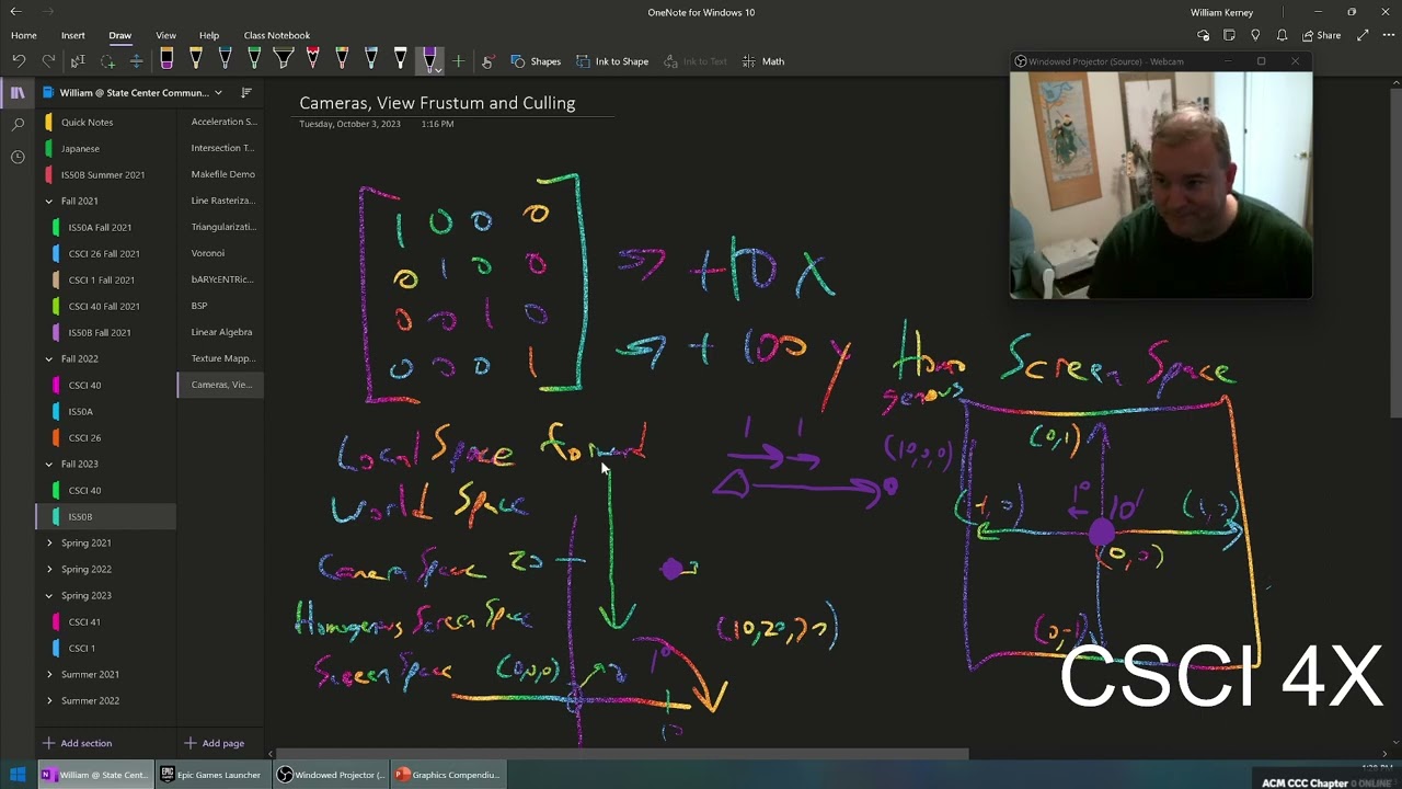 Camera Projection Matrix and View Frustum Culling