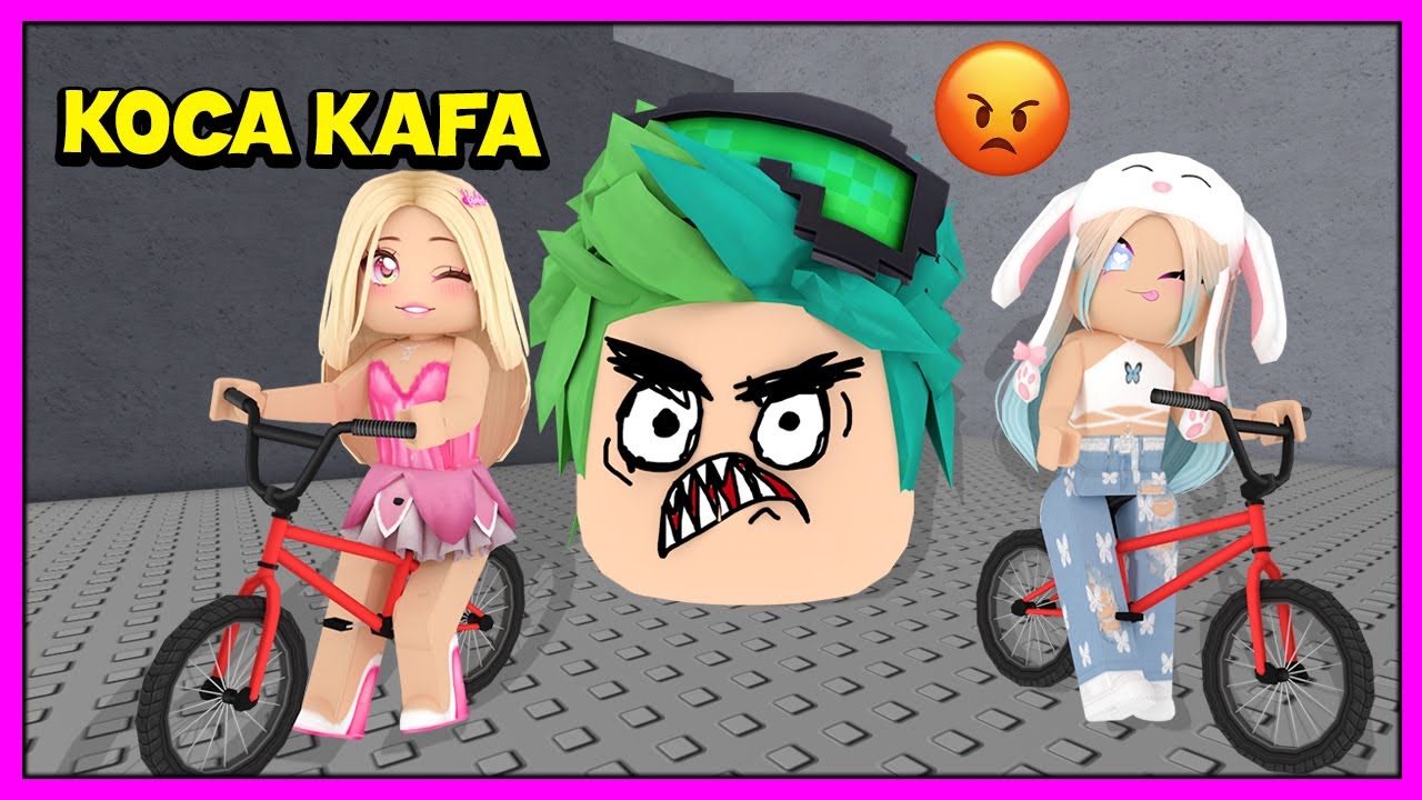 😱 KOCA KAFALARDAN BİSİKLET İLE KAÇIYORUZ 😂 KÜBRA NİSA HAN KANAL ROBLOX Escape Running Head