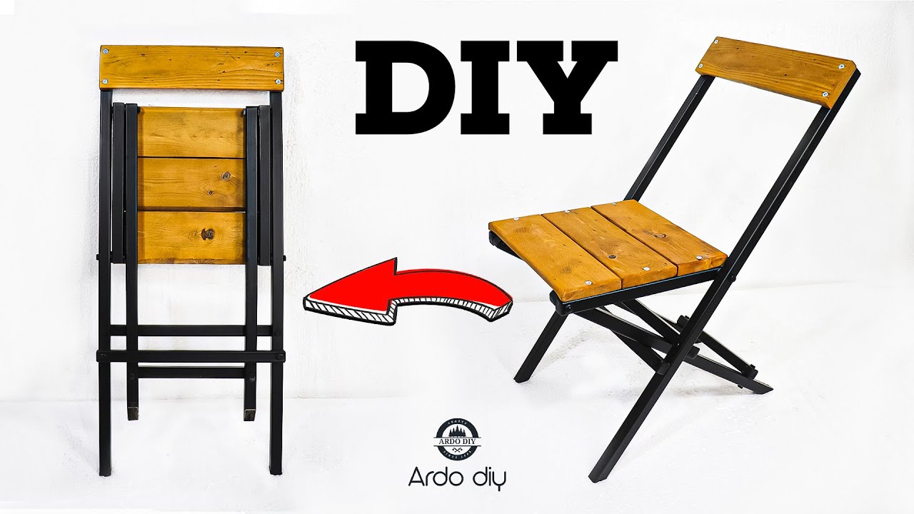 Outdoor decor idea - DIY Folding Chair with metal frame