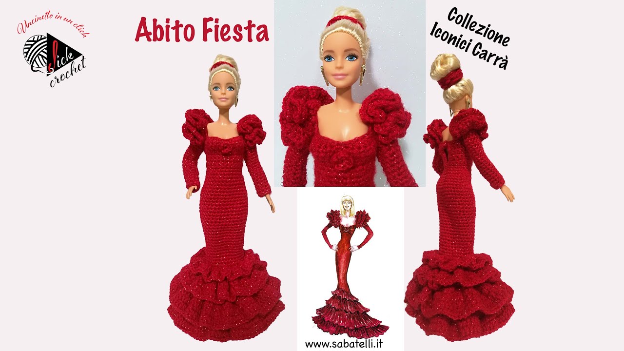 TUTORIAL UNCINETTO BARBIE VESTITO FIESTA parte 1 di 2