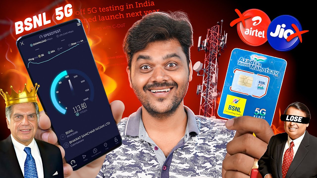 The GOAT is here... 😎 BSNL 5G Real TEST 🤯 JIO vs Airtel vs BSNL