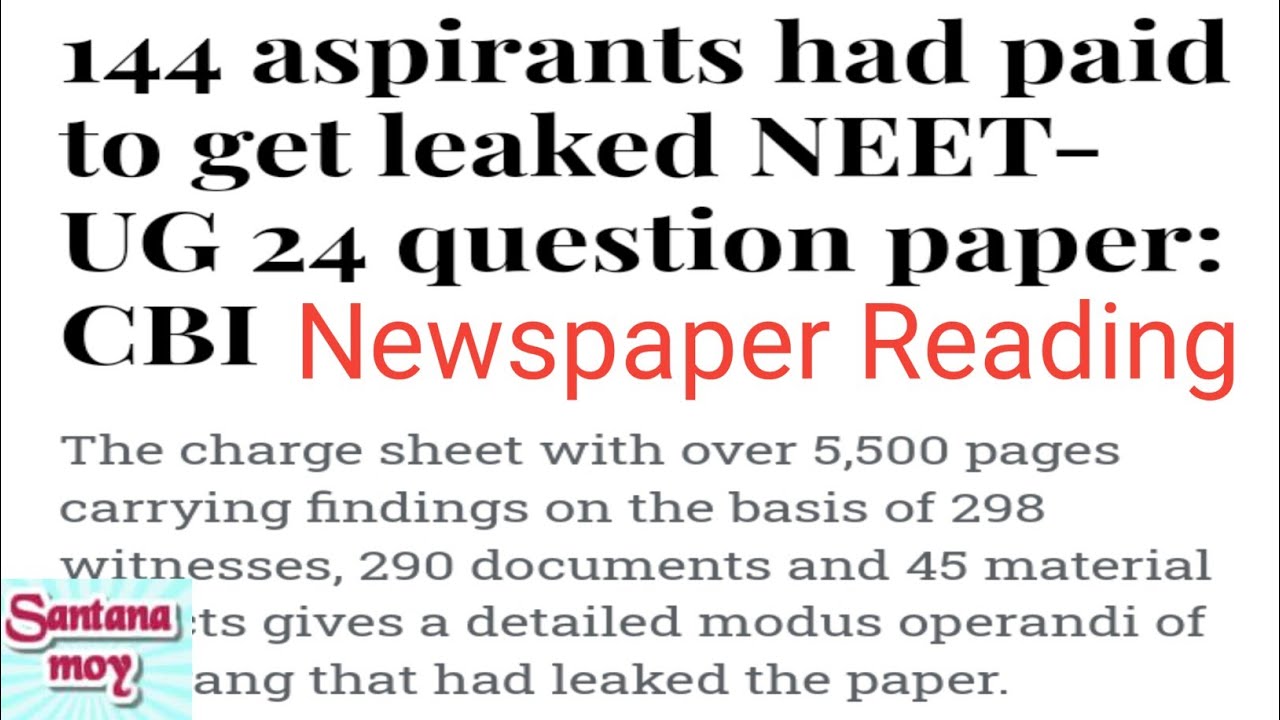 NEWS PAPER READING ONLY FOR BEGINNERS II NEET-UG Questions Leaked  #newspaperreading