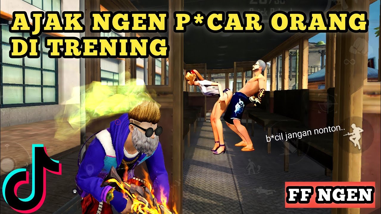 PRANK TRAINING NGAKAK 😆 AJAK NGEN TANTE TRENING😈 FF NGEN