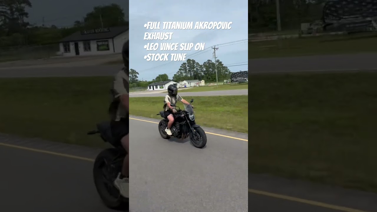 2023 cb1000r nasty exhaust set up #honda #cb1000rr #cb1000 #akrapovic #leovince
