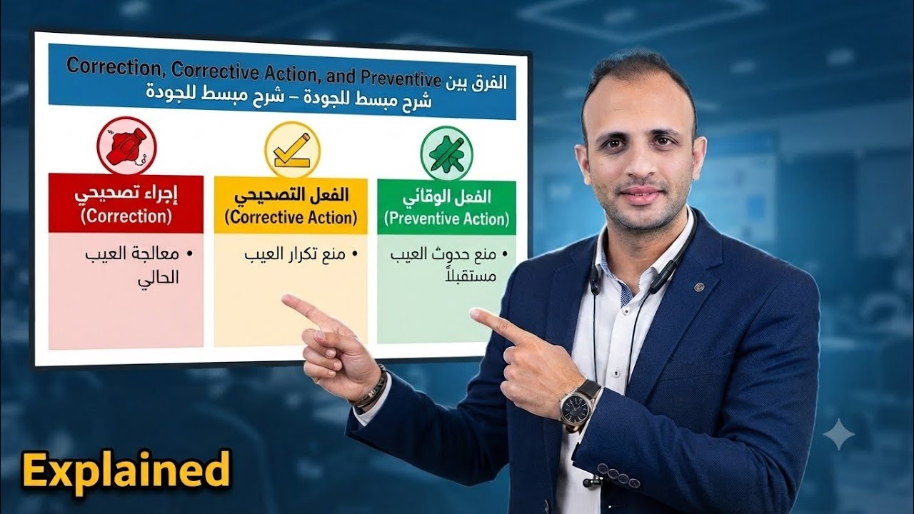 الفرق بين Correction و Corrective Action و Preventive Action