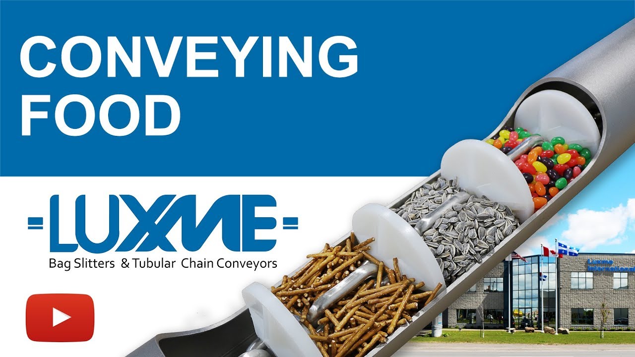 Luxme Sanitary Tubular Drag Chain Conveyors  - Food Processing Equipment - USDA Accepted Conveyors