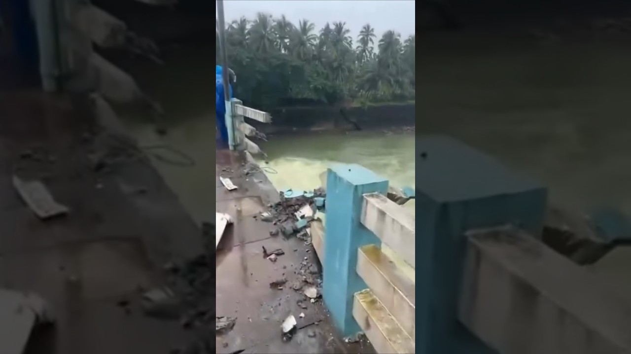 Accident toyota fortuner #kerala #river #bridge #crash #accidente