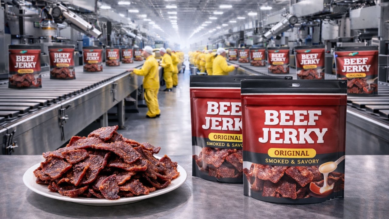 Amazing USA Factory: Inside the Process Of Making Beef Jerky (Full Process)