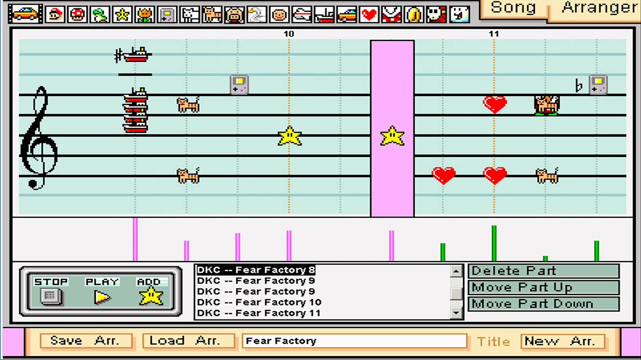 Fear Factory from Donkey Kong Country on Mario Paint Composer
