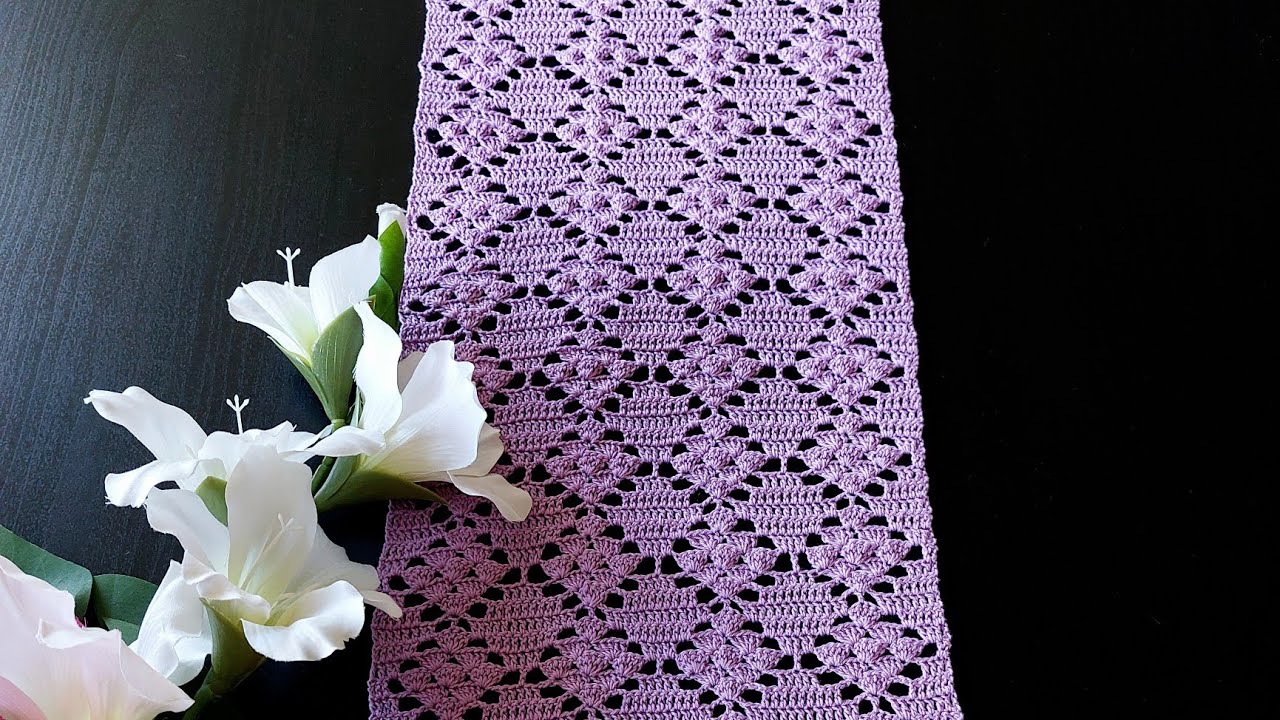 Easy Crochet Pattern 🧶 Filet Crochet #shawl #scarf #tablerunner #cardigan #blouse #crochet
