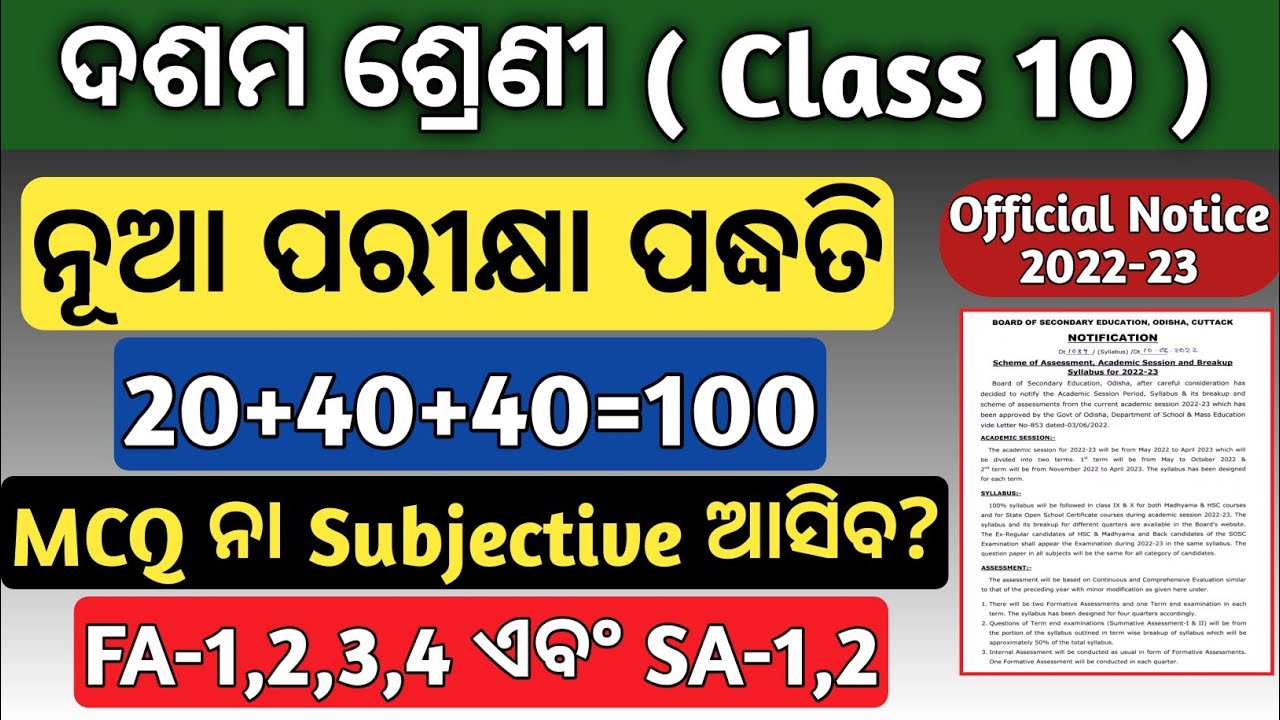 Class 10 Exam Pattern 2022-23 | 10th Class Syllabus 2022-23 | 2023 board exam class 10