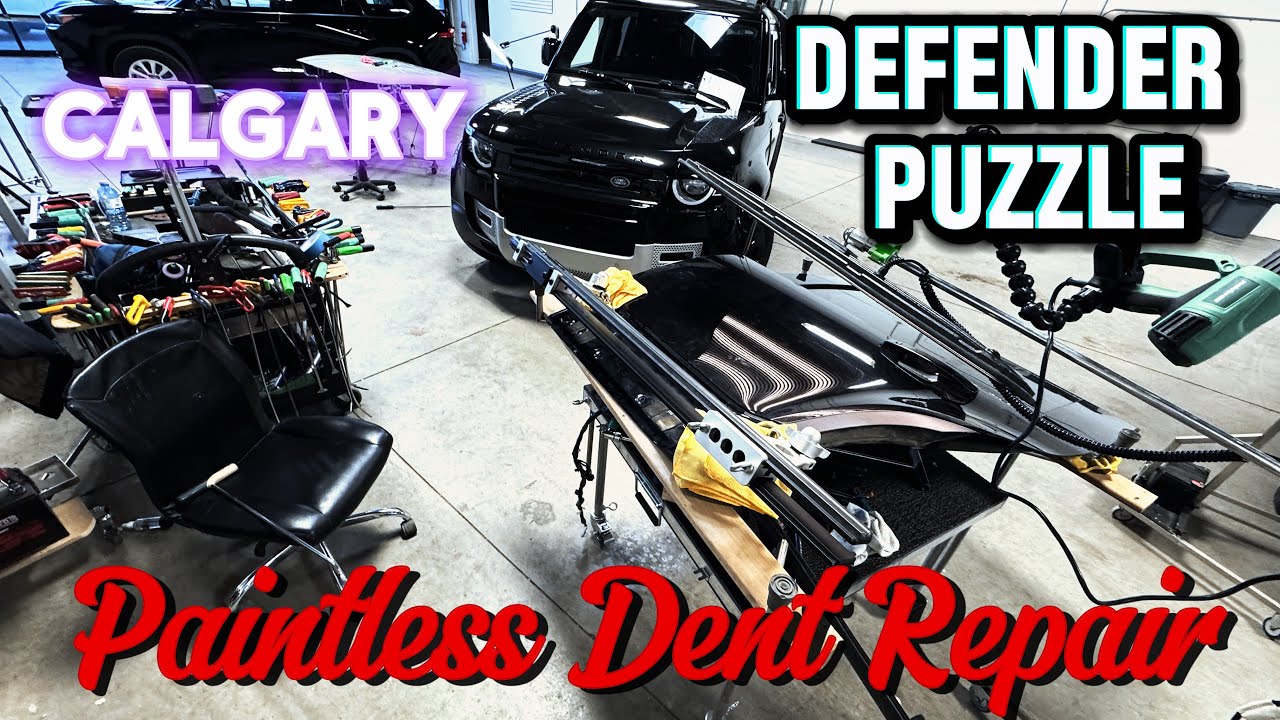 Defender Puzzle ! How i fixed this dent? #paintlessdentrepair #pdr 