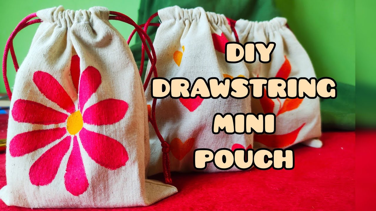 Mini Drawstring Pouch | Wedding Cake Pouch DIY | Making Drawstring wedding favour bag 👑️
