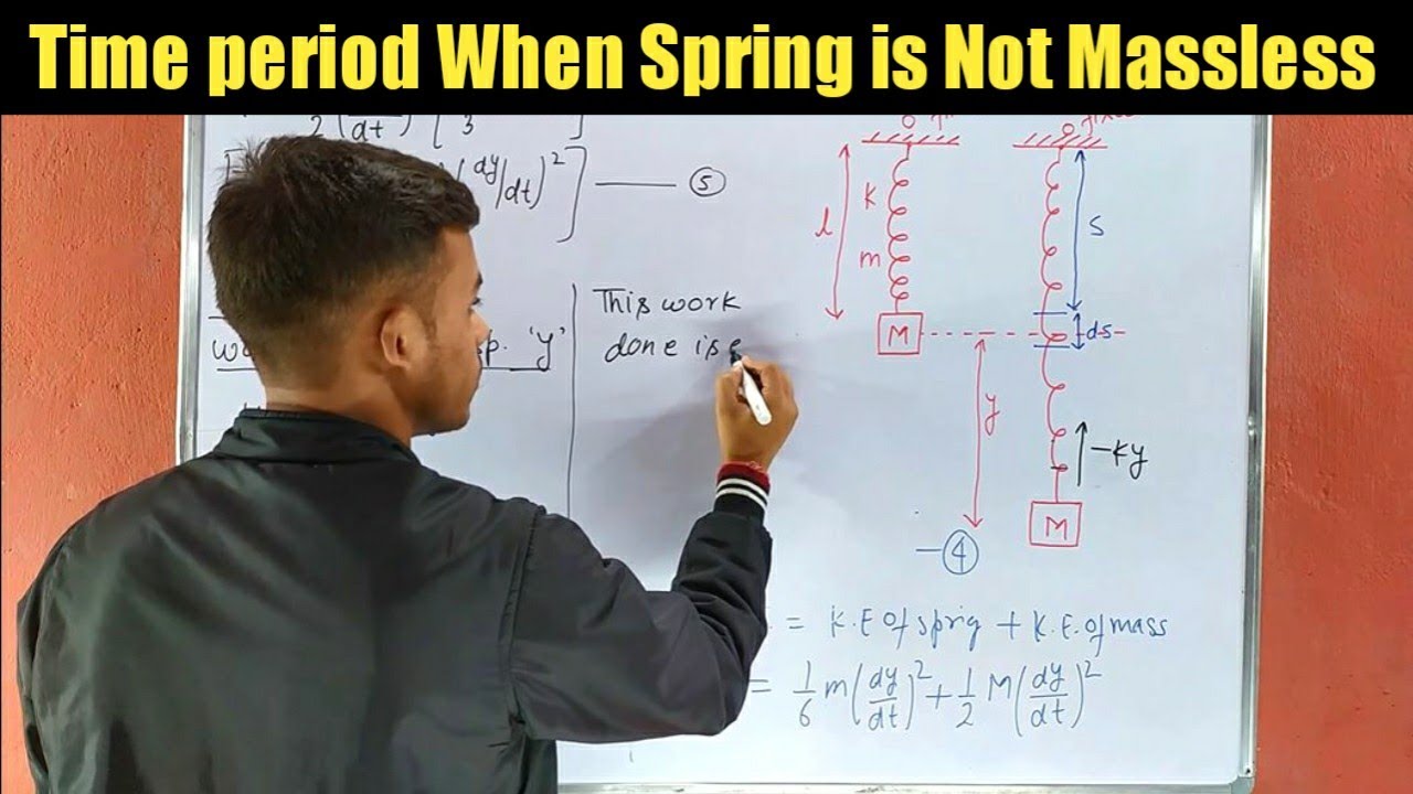 Time period of vertical spring mass system when spring is not mass less | SHM 09| Class 11th & b.sc.