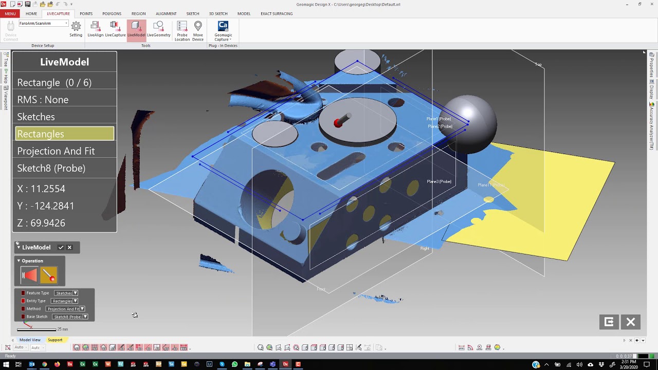 Hard Probe Reverse Engineering in Geomagic Design X
